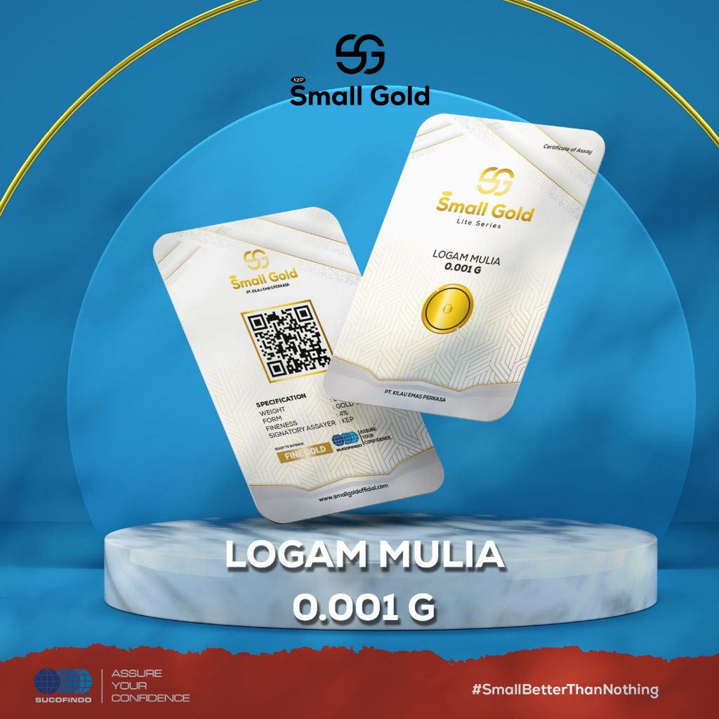 SMALL GOLD minigold 0.001 gram LITE SERIES logam mulia baby gold souvenir emas mini asli