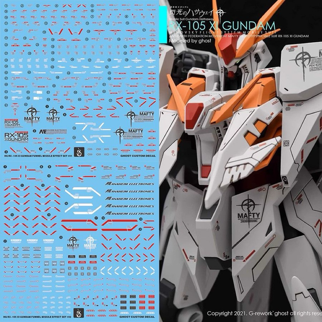 HG Xi Gundam Water Decal By Ghost