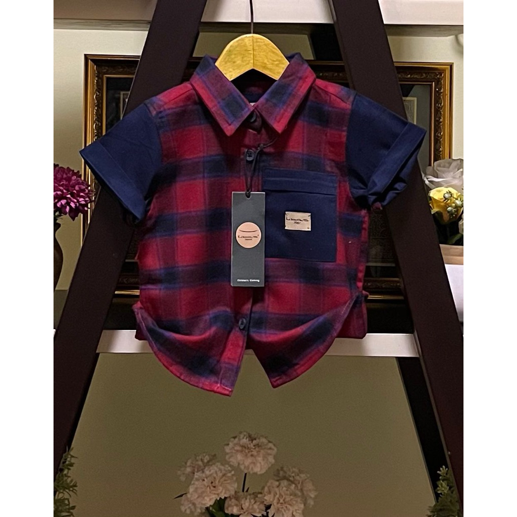 kemeja anak laki-laki lengan pendek flanel Kurta,kokoh, Hoodie