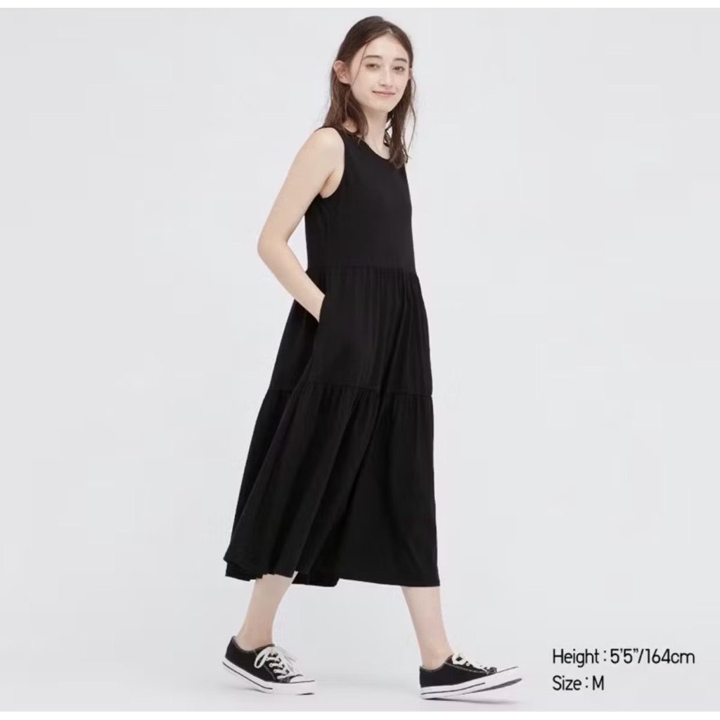 Smooth Cotton Tiered Sleeveless Uniqlo Dress