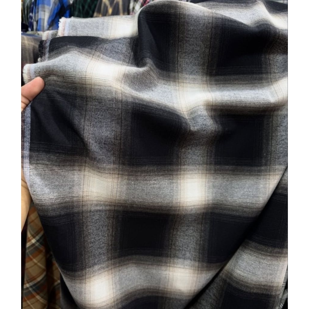 Bahan katun flanel premium ~ Kain katun flanel kotak kotak ~ Bahan Kemeja flanel ~ Kain meteran (har