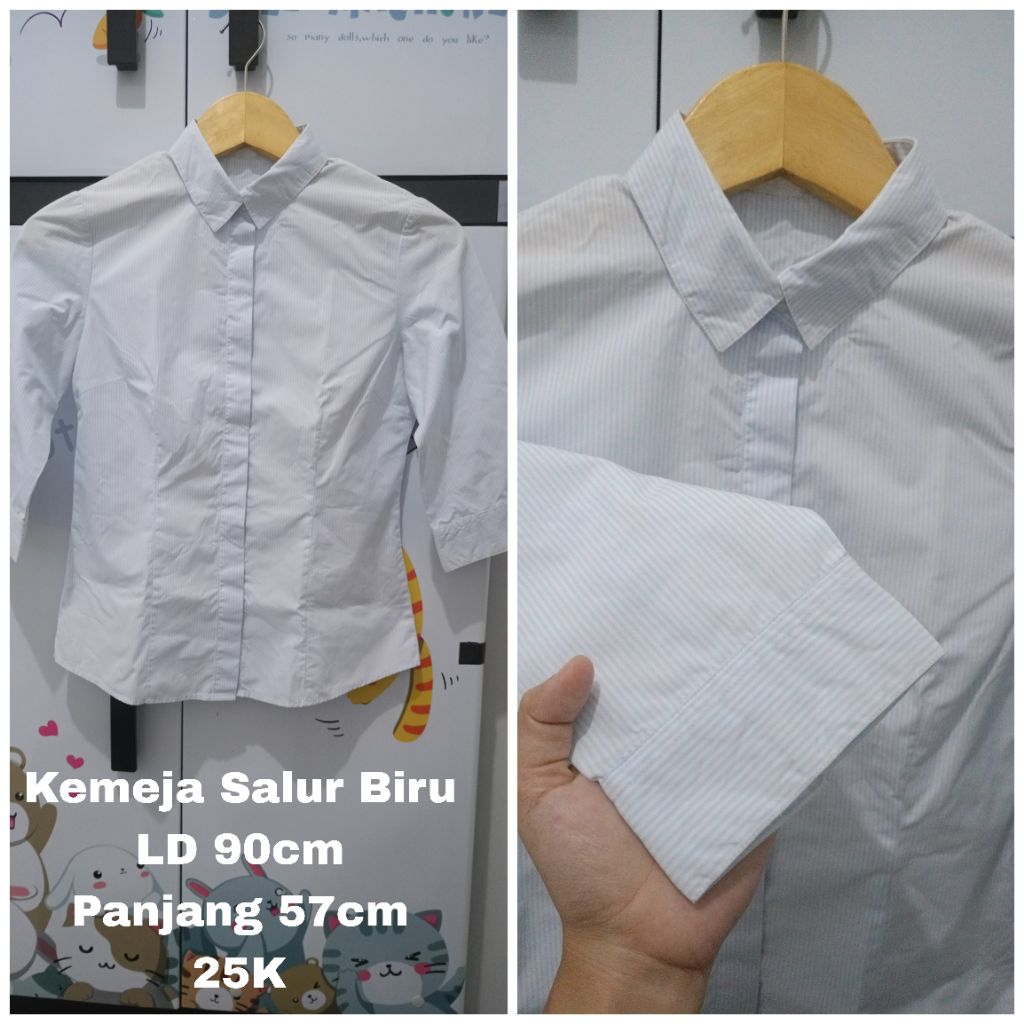 Kemeja salur biru