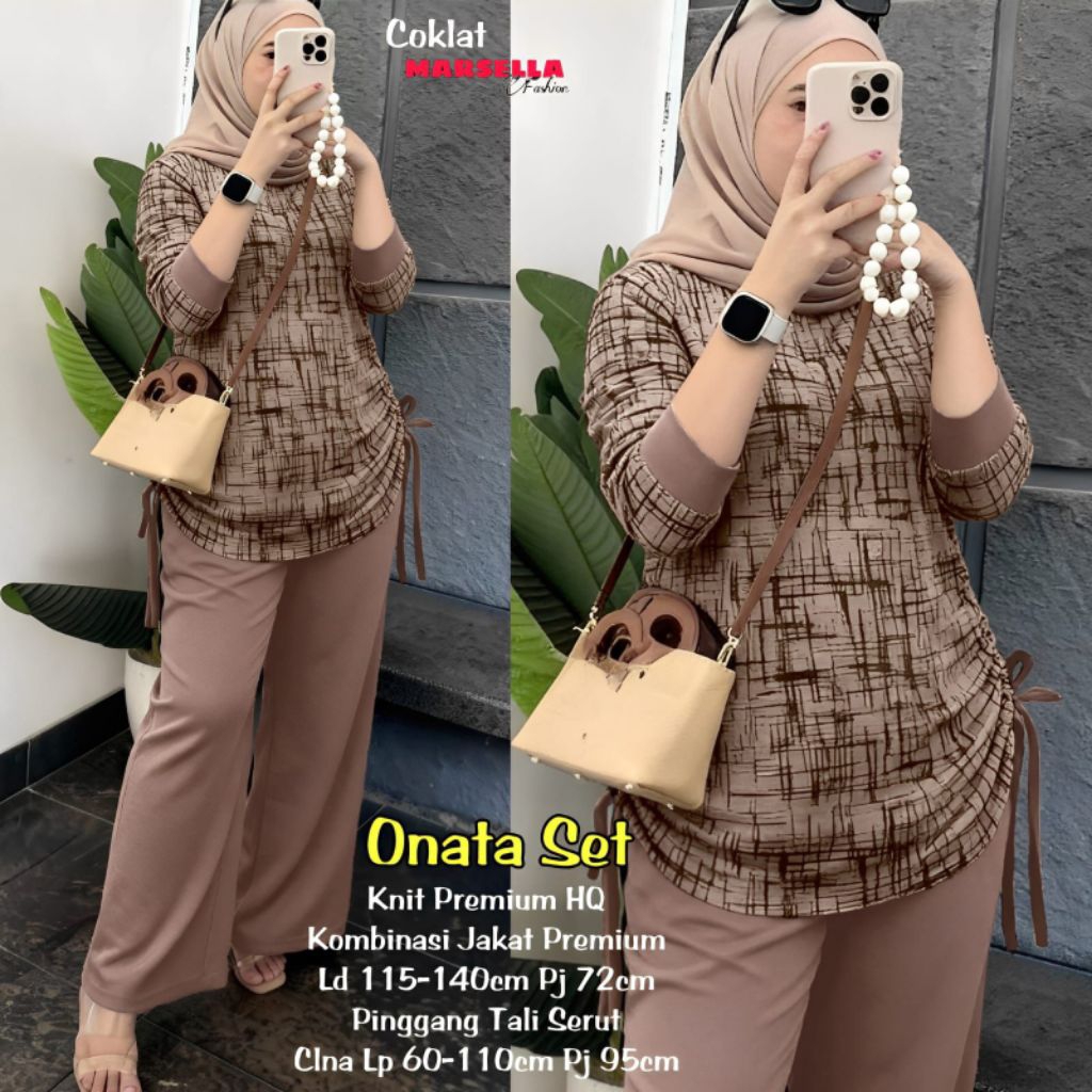 Setelan wanita oneta set || LD 115-140 || Knit premium