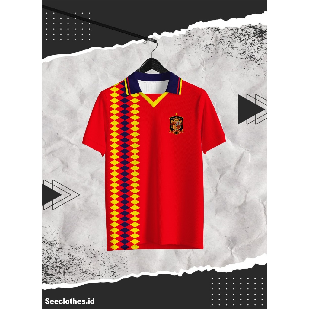 Jersey Vintage Seeclothes.id Retro Spain 1994/96 Home Piala Dunia