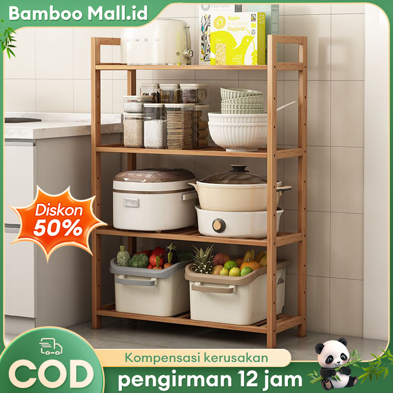 Rak Dapur Rak Dapur Bambu Rak Bumbu Rak Dapur Serbaguna Botol Bumbu Rak Rak Dapur Susun