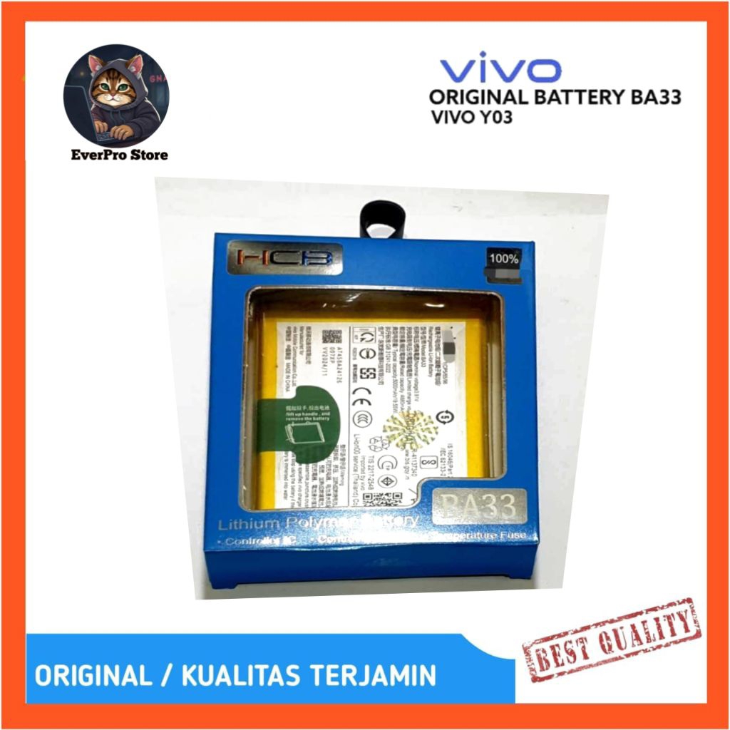 Batre Batere Baterai VI Y03 BA33 BA-33 Original Battery 100%