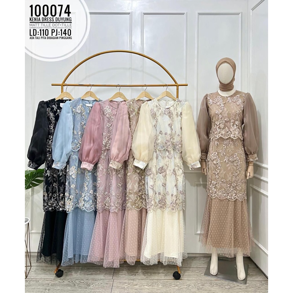 KENIA Dress duyung Gamis lebaran kondangan brukat elegant bahan brukat tile
