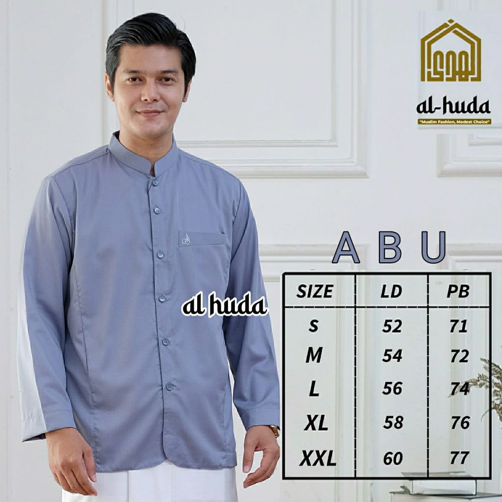 BAJU KOKO HABAIB AL HUDA BIRU MUDA LENGAN PANJANG
