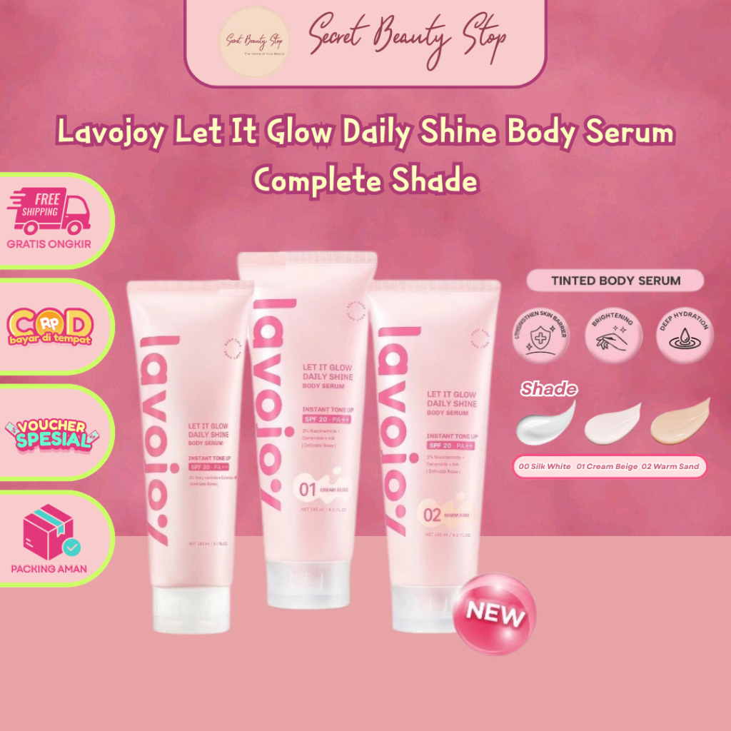 LVJ lavojoy Let It Glow Daily Shine Body Serum Instant Tone Up SPF 20 PA++ | Body Serum 00 Silk Whit