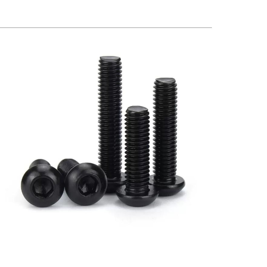 10pcs Baut Button M2.5 x 8 Button Carbon steel hitam Button L M2.5x8 baut button M2.5x8 Baut payung