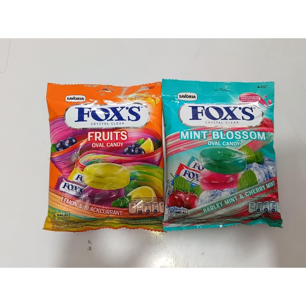 Permen Kristal Bening Fox’s 125g - Rasa Buah Segar, Halal, Praktis Dibawa