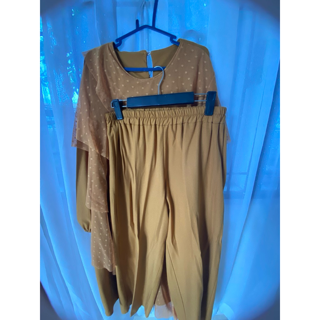 PL one set wanita warna mustard /PL wanita