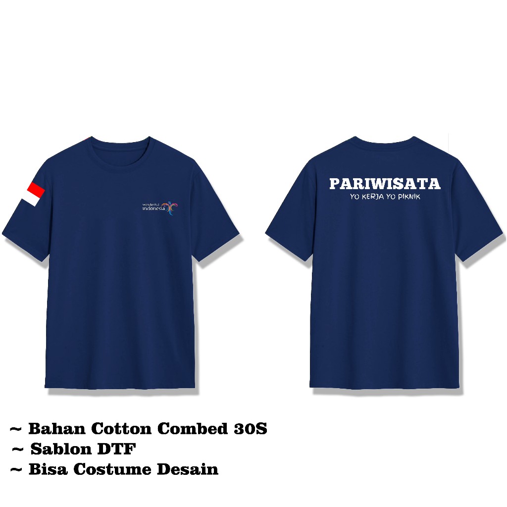 Baju Kaos PARIWISATA wonderful indonesia lengan pendek