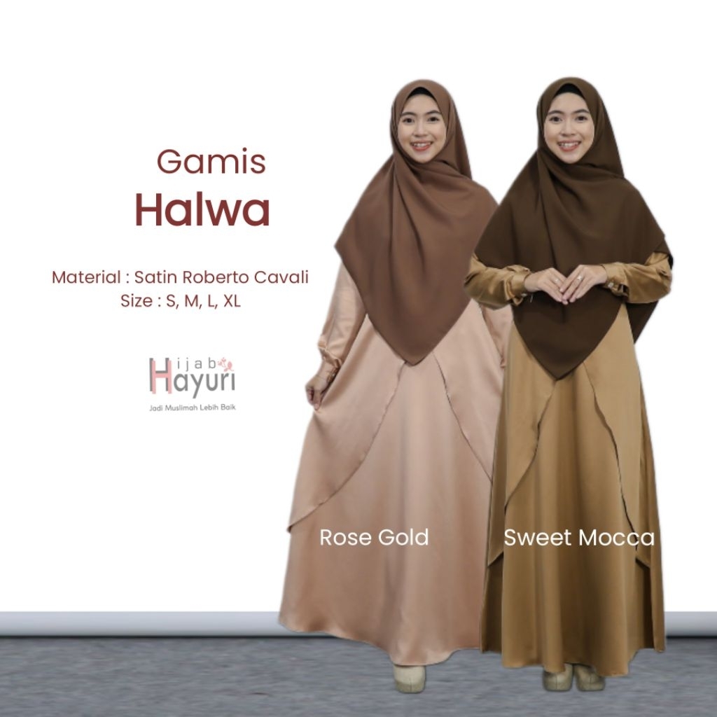 Gamis Halwa Bahan Satin Roberto Cavalli by Hijab Hayuri