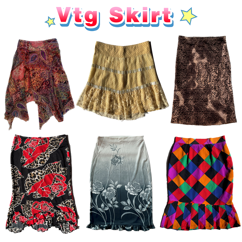 Skirt Vintage Y2k Cottagecore Fairycore Boho Himekaji Gyaru Rok Vintage
