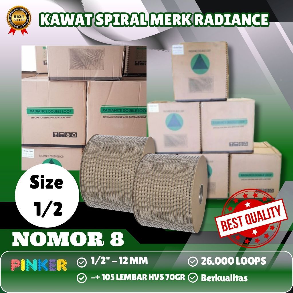 Jilid Spiral Kawat 1/2" putih Radiance Ring Kawat Kalender Meja Kawat Spiral Jilid Kalender Spiral K