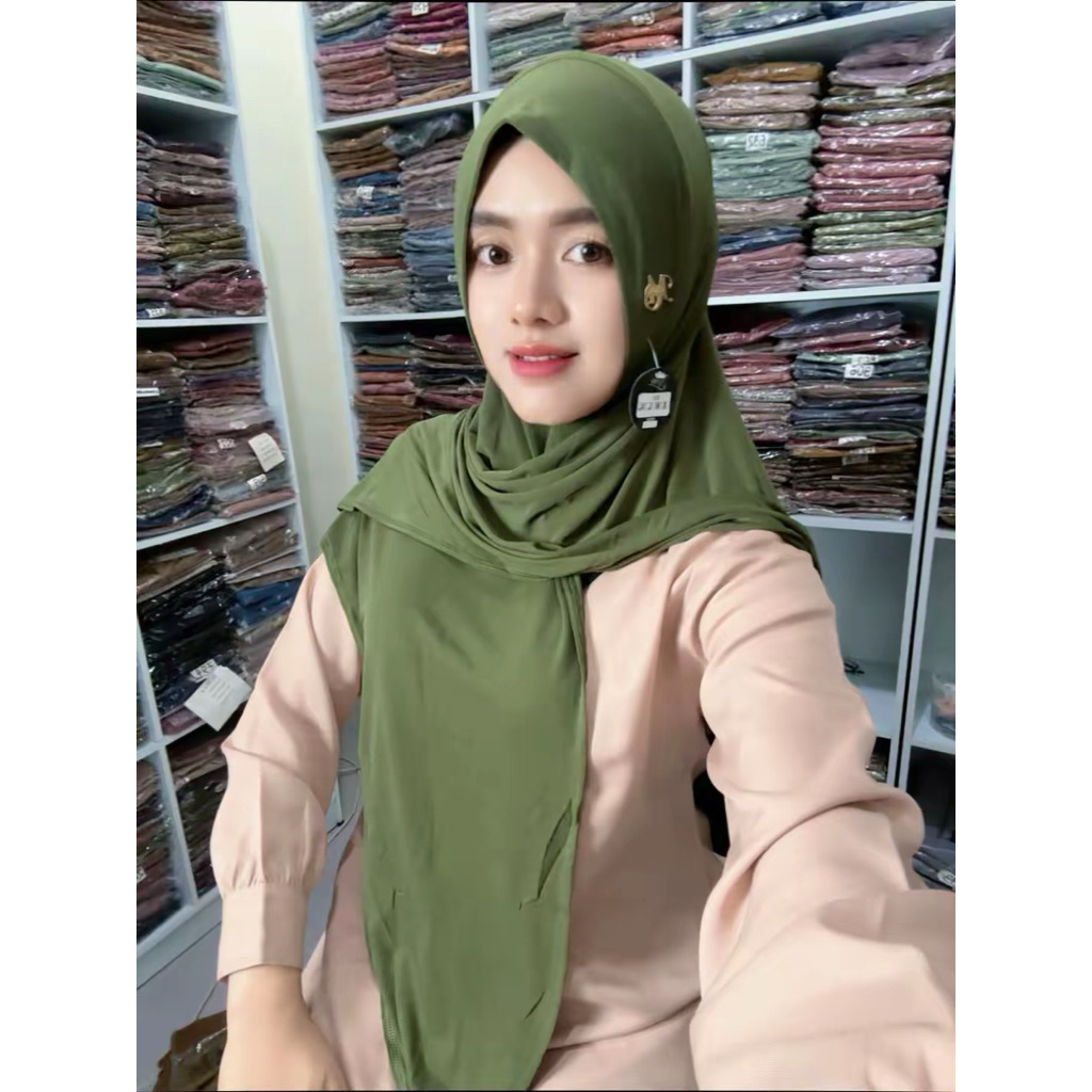 608 JILBAB Moira Malay NON PET S3 JAHIT DAGU jersey fine/HIJAB S3 INSTAN JERSEY Vine ORI BY BUNYAMIN