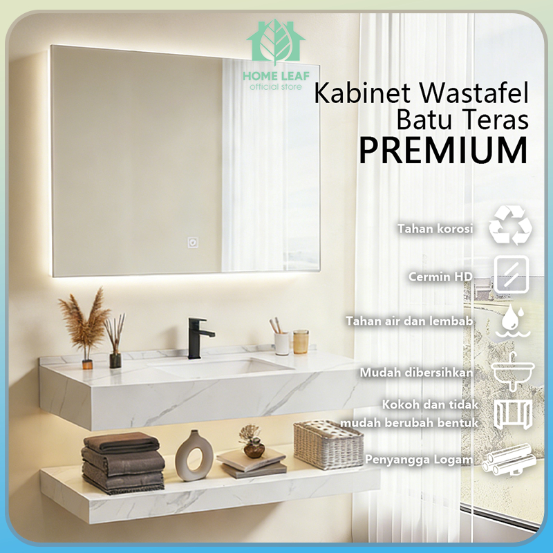 HOME LEAF - Cabinet wastafel Wastafel Kabinet Set Rock Beam Stone wastafel cabinet Kabinet Wastafel 
