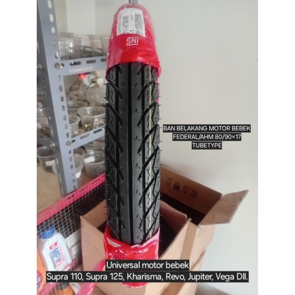 BAN BELAKANG 80/90×17 FEDERAL/AHM KTM, BAN BELAKANG SUPRA 125 KHARISMA DLL.