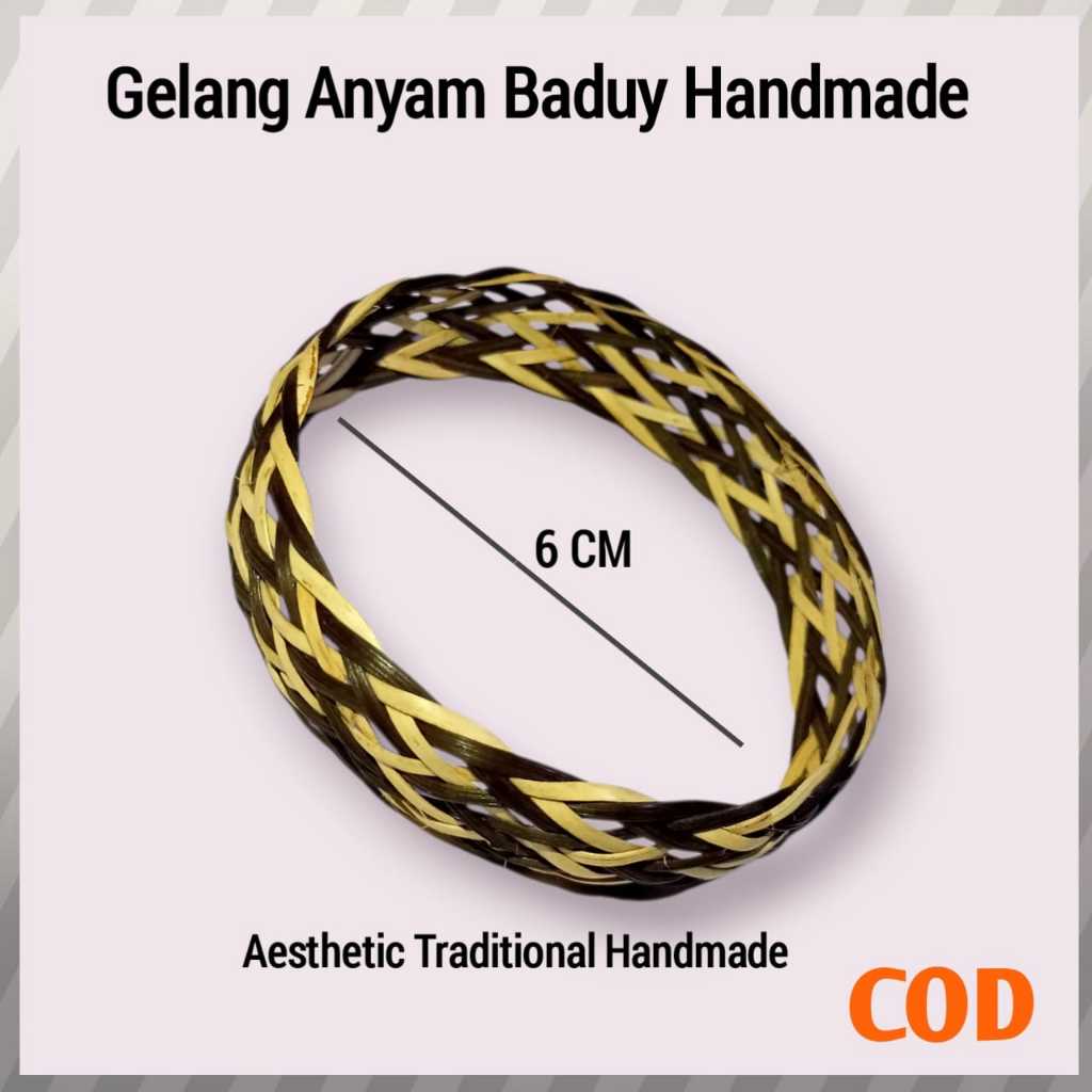 Gelang Anyam Baduy Bahan Paku Handam Hitam putih