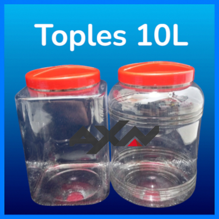 Toples Plastik 10 Liter Jumbo Kotak Bulat Tebal Kerupuk Cupang