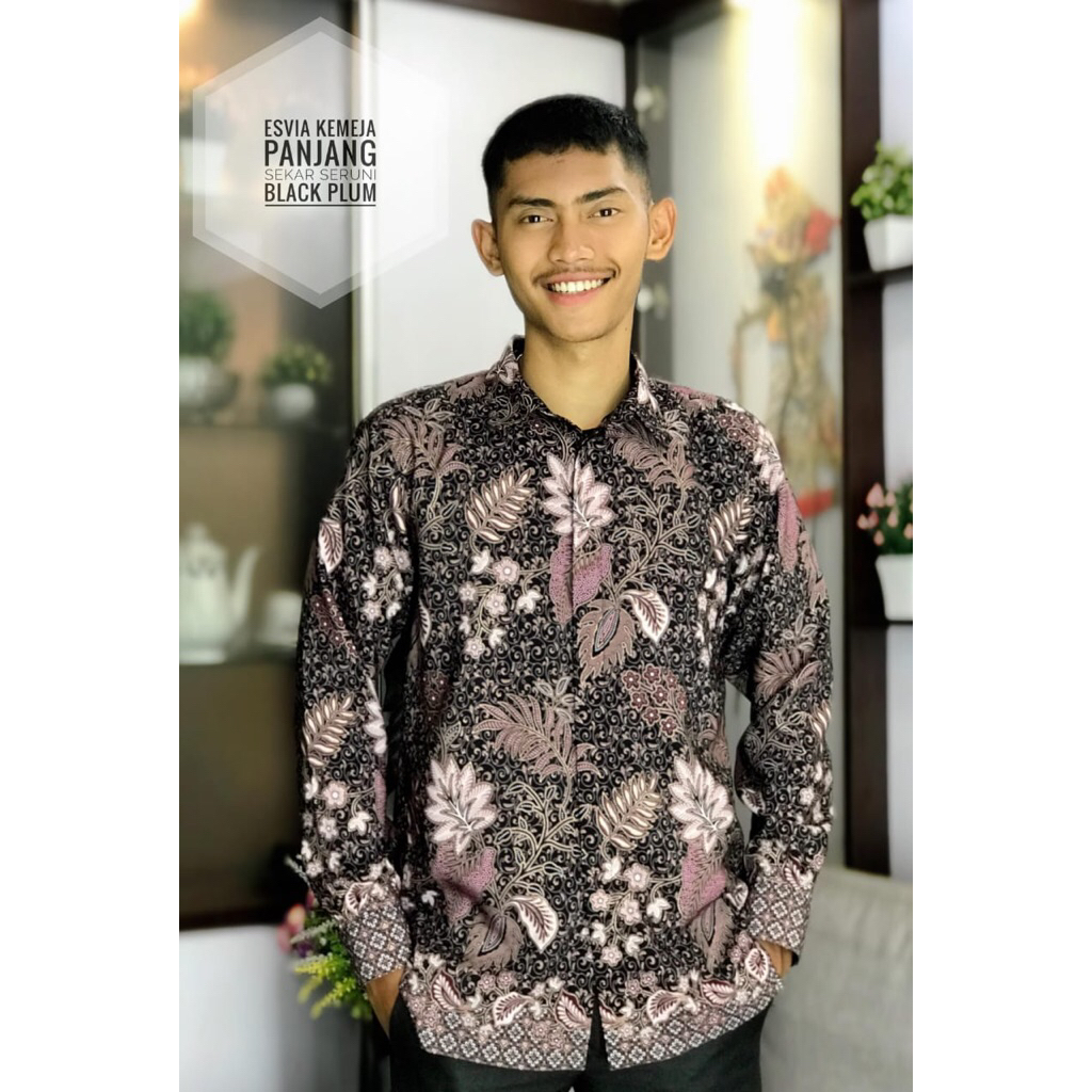 Kemeja Panjang Sekar Seruni Black Plum
