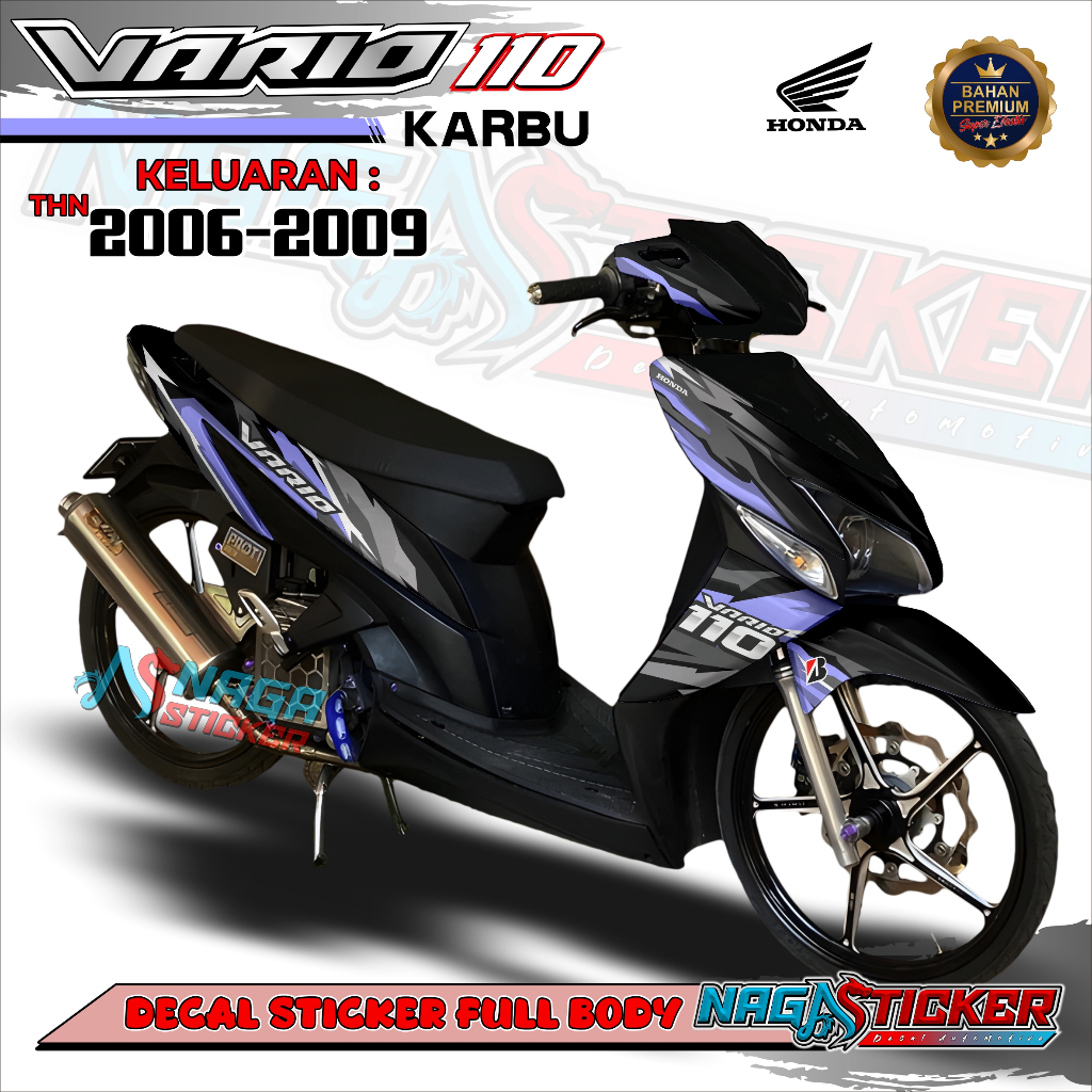 Decal Sticker Motor Full Body Honda Vario 110 Karbu 2006 Motif Stromblast VRK13 Desain Bisa Custom