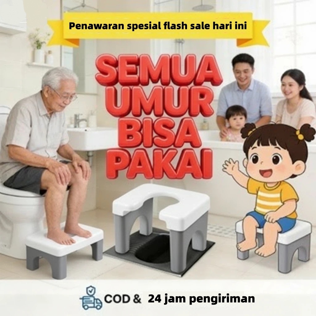 Kursi Toilet Jongkok Bahan Plastik Tebal Anti Slip Kursi Kloset Jongkok Kursi Toilet Duduk Lansia Wa