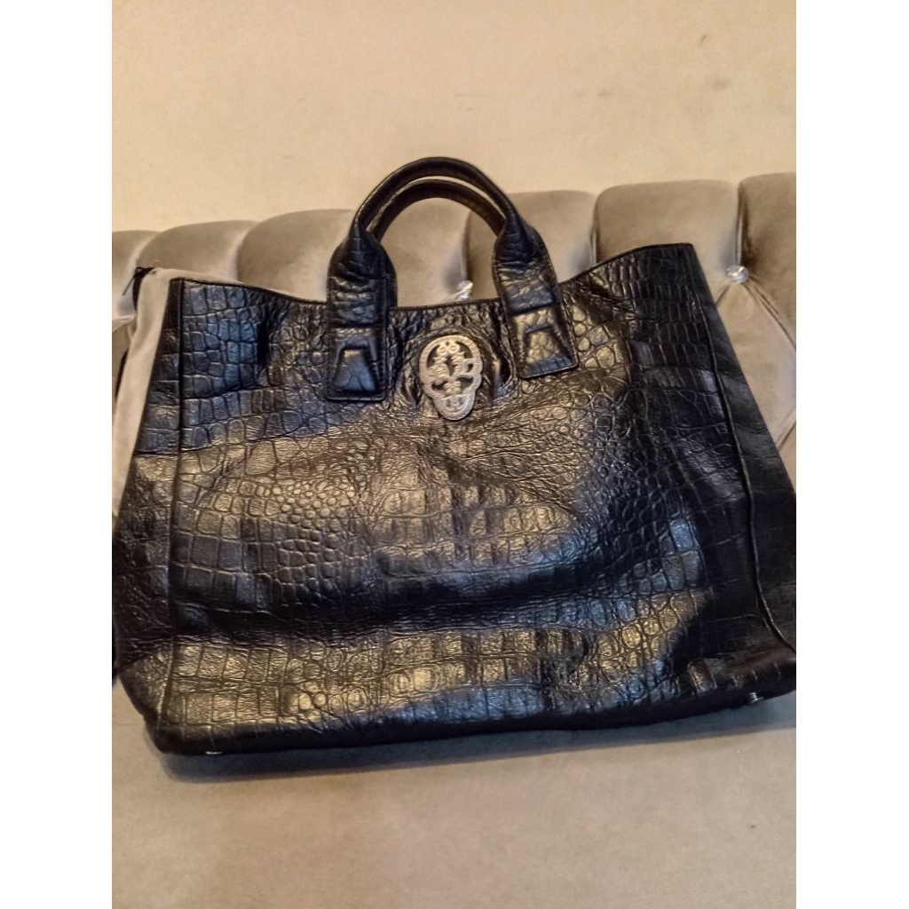 tas pol*ne.logo tengkorak motif buaya.kulit tebal banget+ talpan