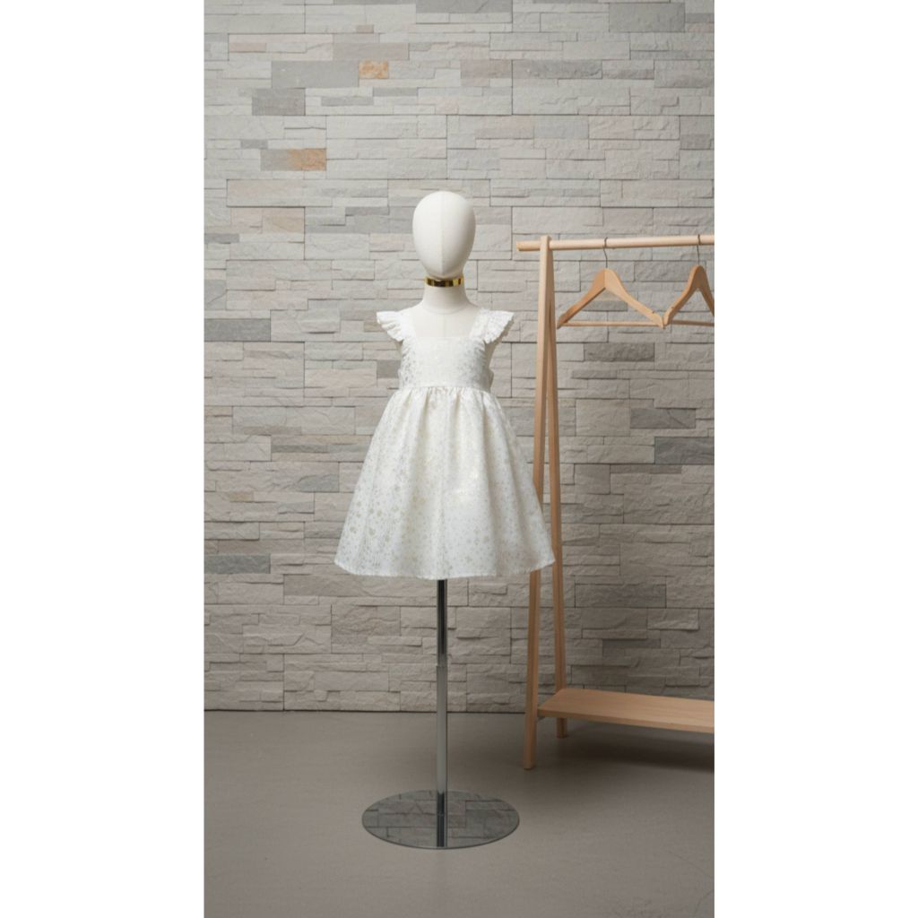 PL - set dress bayi perempuan 2in1 set celana dalam gold elegant mewah gaun pesta party formal motif