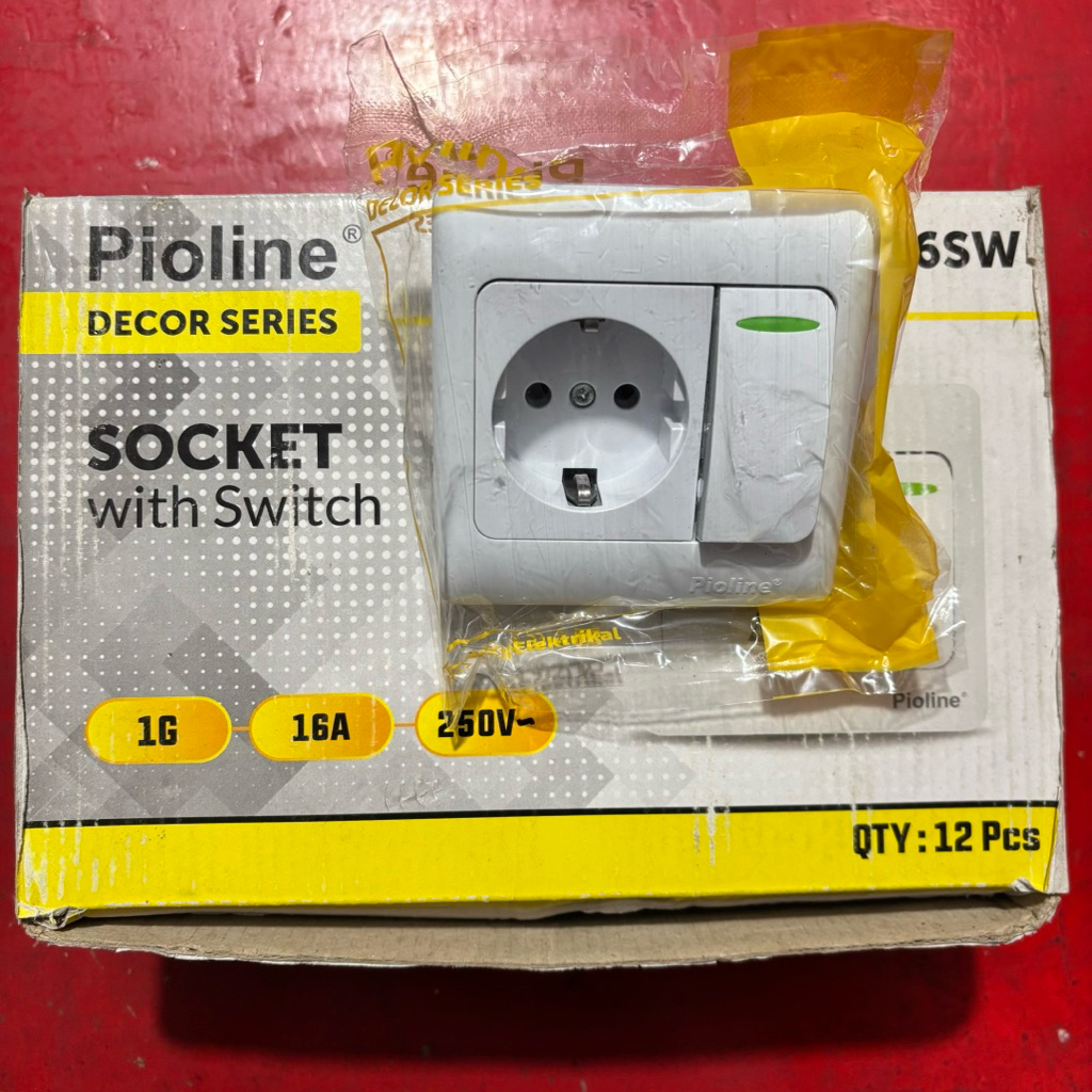 StopKontak+Saklar Pioline Decor Series PSD316SW / Stop kontak pioline / stopkontak+engkel
