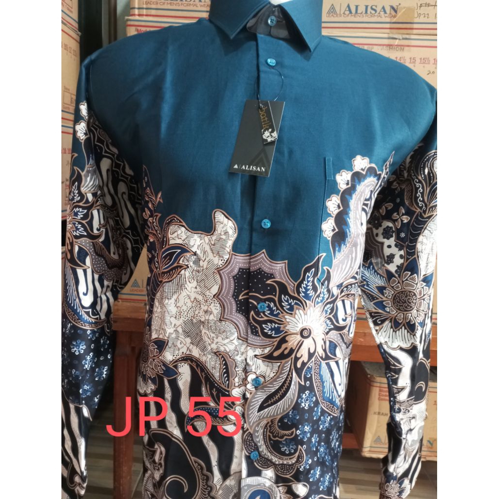 Batik Alisan reguler big size 16,5 17 17,5batik Alisan lengan panjang reguler big size