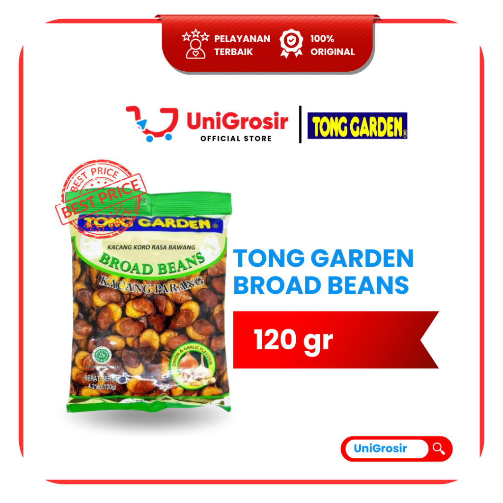 [UniGrosir] TONG GARDEN ONION GARLIC BROAD BEANS KACANG KORO RASA BAWANG PUTIH ~ 120 gr