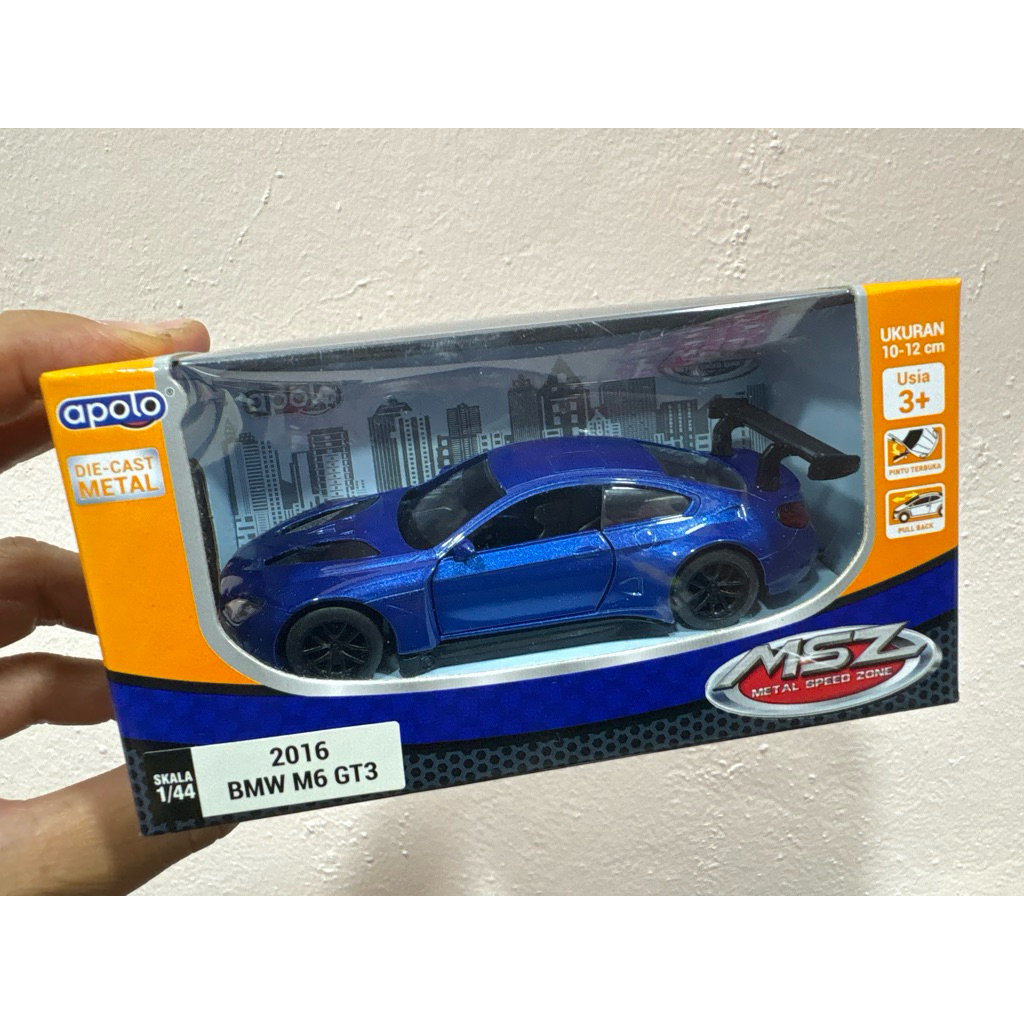 Apolo Diecast 2016 BMW M6 GT3 Blue Biru Skala 1/44