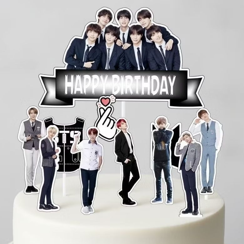 TOPPER CAKE ULANG TAHUN / HIASAN KUE BTS