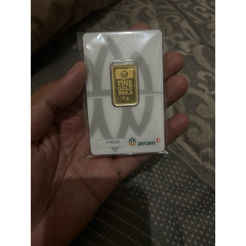 Logam Mulia Emas Antam 5 Gram 2025 - 99.99% Murni, Kemasan Certicard, Keamanan Tinggi