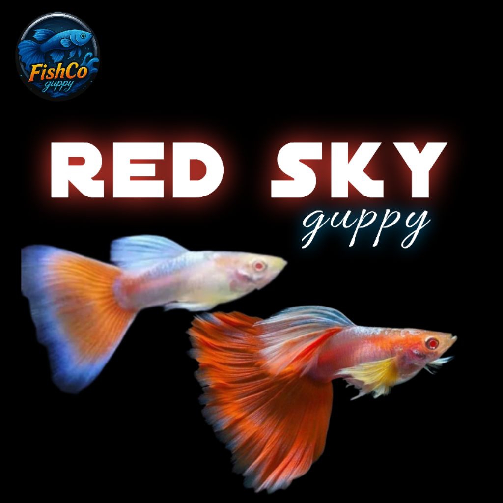 Stiker Aquarium Guppy Red Sky kesehatan terjamin