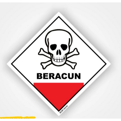 Stiker Simbol Label K3 Limbah B3 Hazmat Beracun Sticker Simbol Limbah B3 Beracun Anti Air