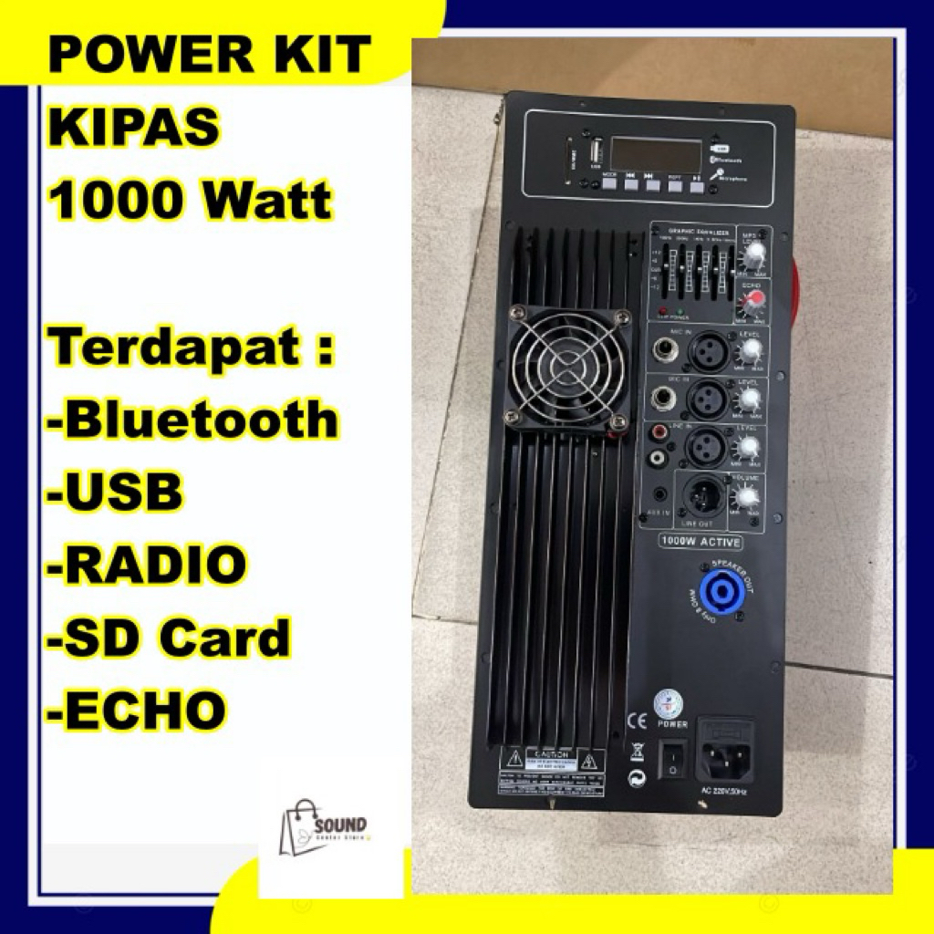 NEW POWER KIT KIPAS MESIN KIT SPEAKER AKTIF BLUETOOH USB 1000 Watt 12in 15in 12 inch 15 inch