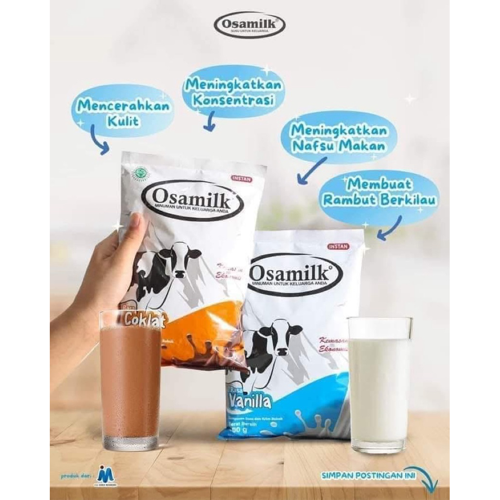 SUSU OSAMILK GEMUK BADAN - bubuk 500gr rasa vanila & coklat | penggemuk badan cepat