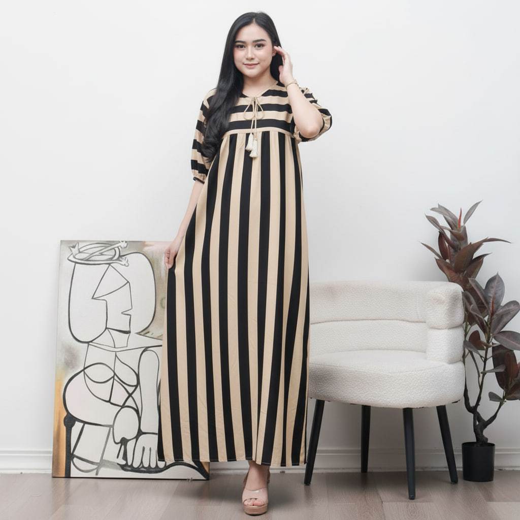 Baju Gamis Batik Pekalongan Motif Tania Wanita Rayon Adem Busui Kondangan