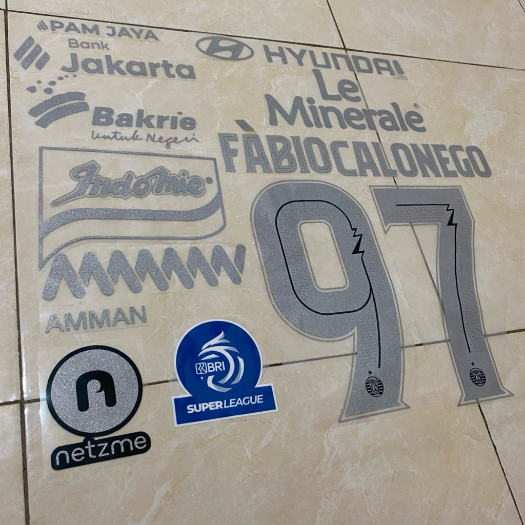 Nameset Sponsor Persija HUT 97 Original