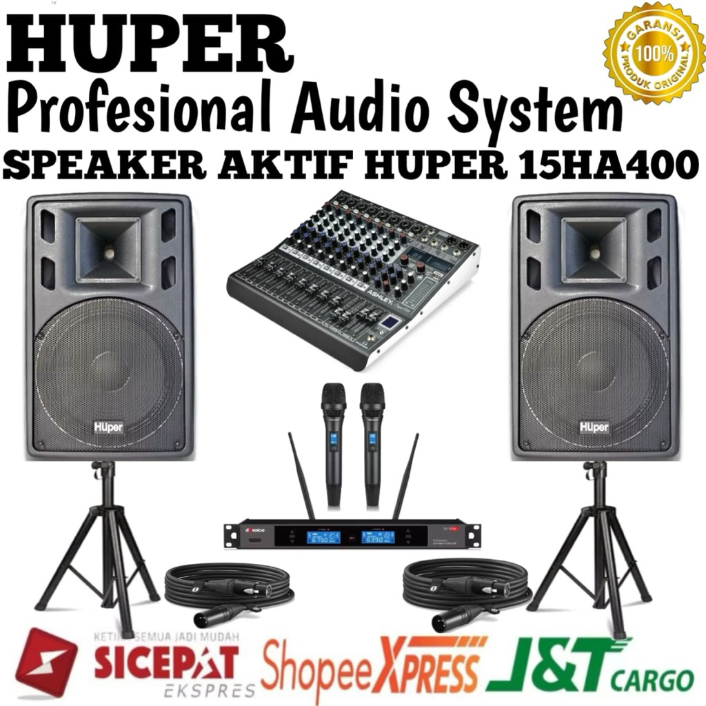 Paket Sound System Aktif Huper 15Ha400 Original Speaker Aktif 15inch Huper 15ha400