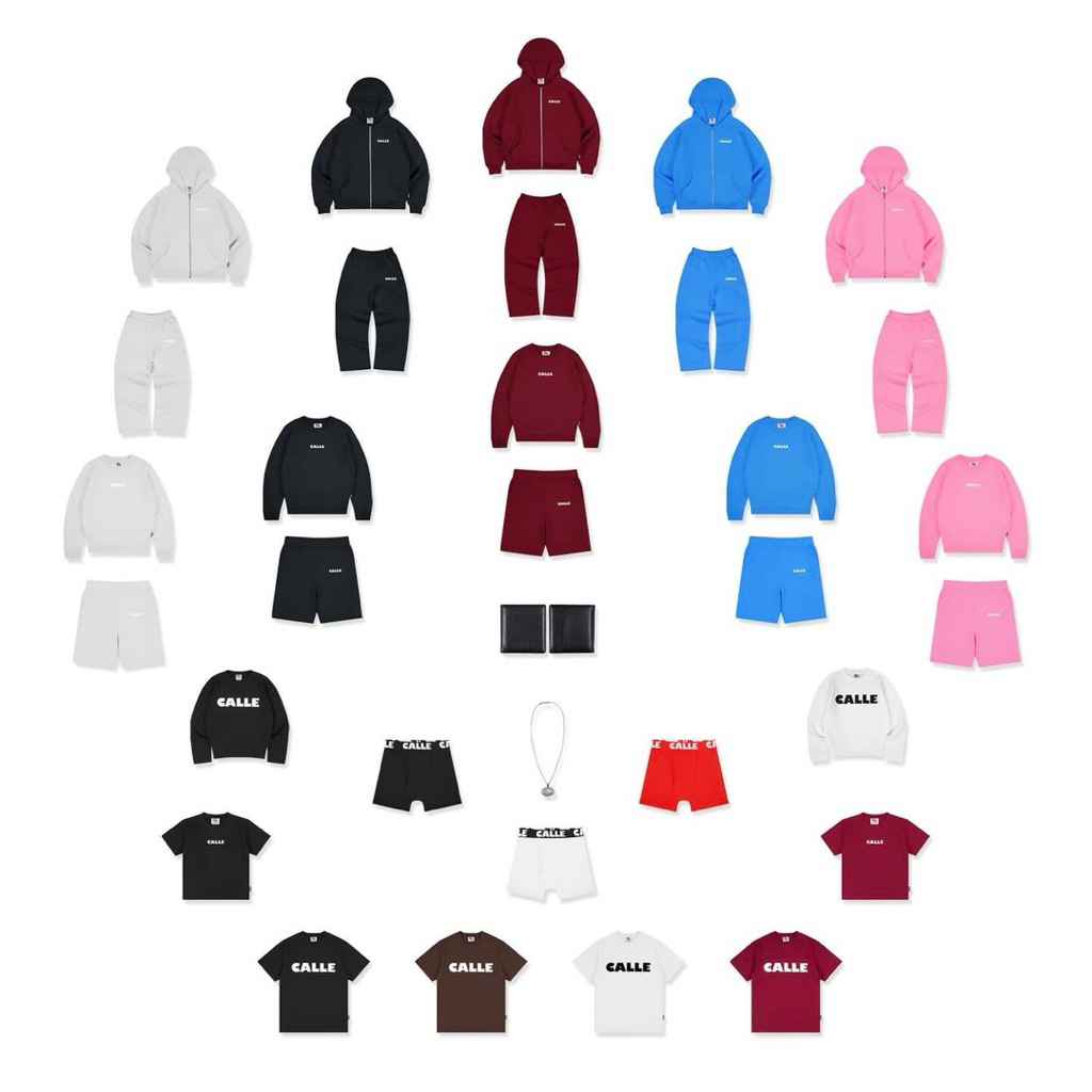 [ORIGINAL 100%] CALLE Basic Collection, Zip Hoodie, Crewneck, Sweatpants, Sweatshorts, Waffle, Tisya