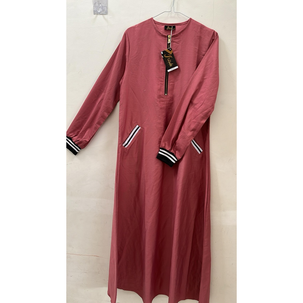 NEW - Gamis Sporty Irish Label - Merah Bata