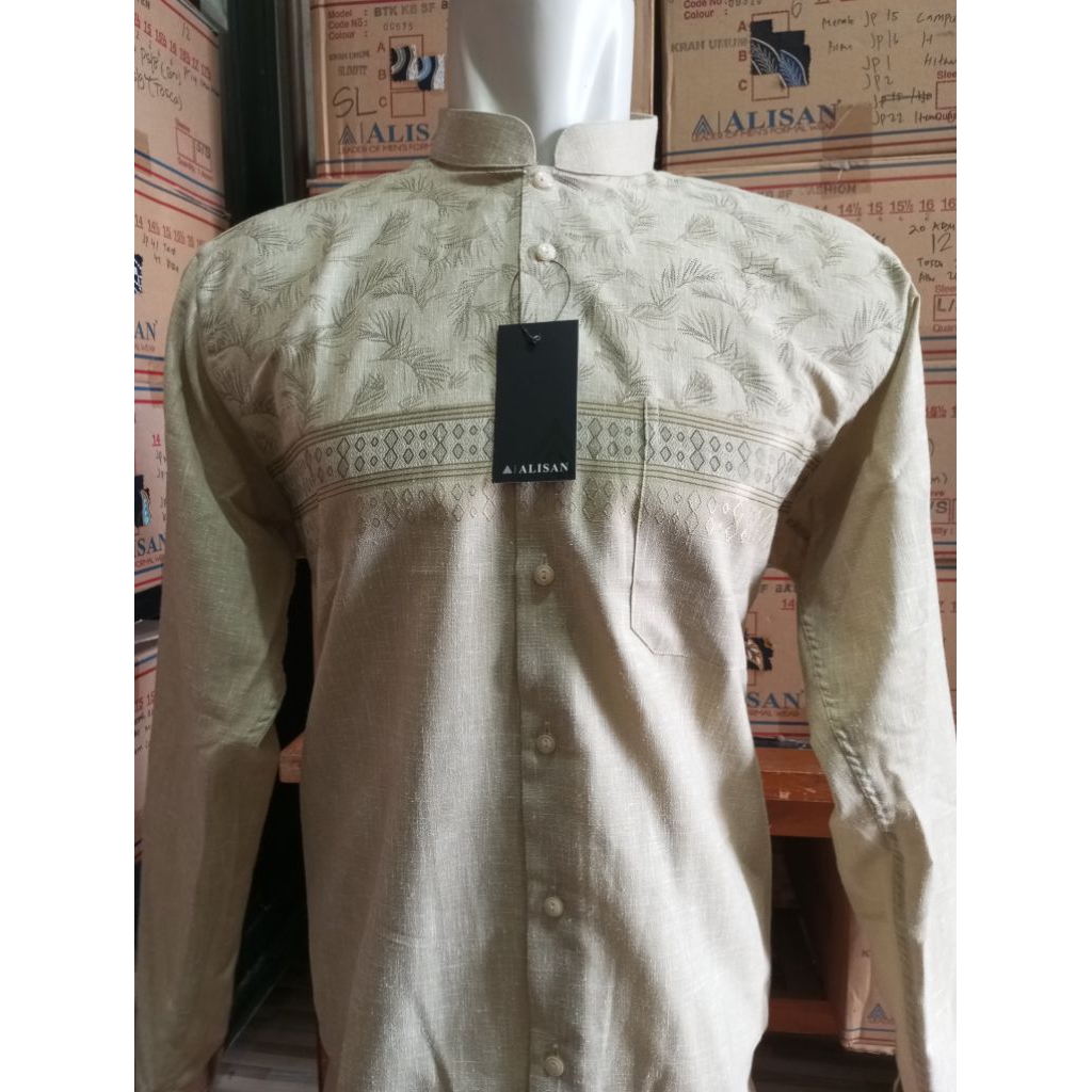 Koko Alisan lengan panjang reguler, Koko fashion Alisan pria