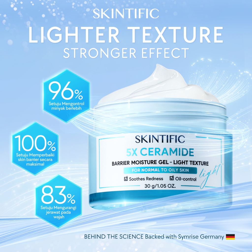 [Original] SKINTIFIC - 5X Ceramide Barrier Repair Soothing Moisturizer | Memperkuat Skin Barrier Pelembap Non-irritation Moisture Gel Texture Light-weight Acne Prone Oily Skin Approved Day Night Cream Redness Acne Calming Sensitif Moist Moisturizing
