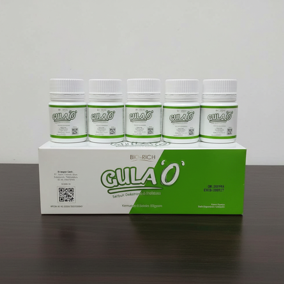 Distributor Resmi Gula O Gula 0 Kalori 1 Box isi 5 Botol Original Bio Rich Malaysia