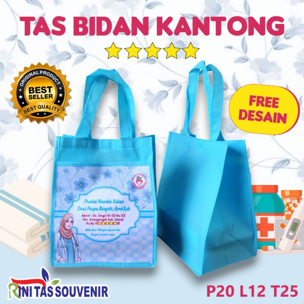 TAS SOUVENIR BIDAN KANTONG TAS PARTUS BIDAN TAS KANTONG KAIN