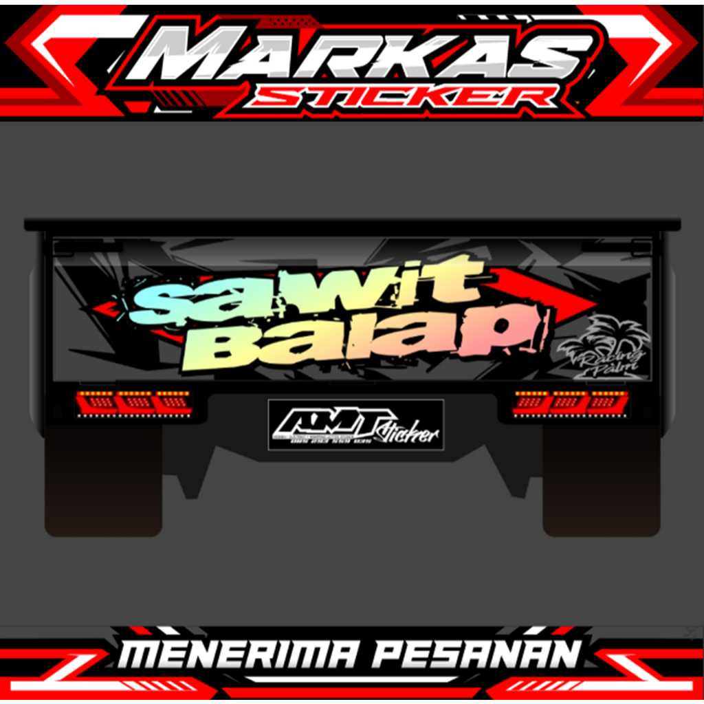 Stiker Cutting Hologram + Dasaran Decal Printing - Variasi Bak Belakang L300/All Type - Bisa Custom 